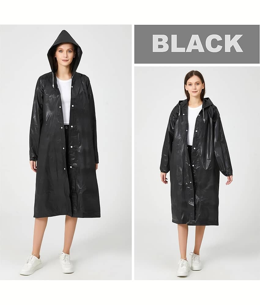 Infispace Black PVC Men's Raincoat ( Pack of 1 )