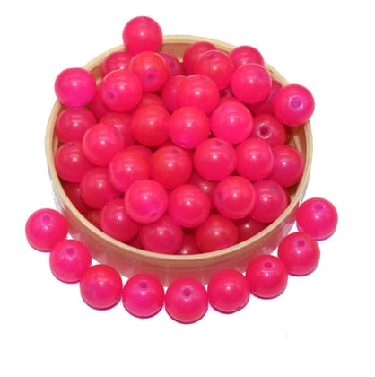 Pink Round Painted Glass Beads For Jewelry Making , (10 MM) ,BWGB-248-1 String in 80 Pieces / 10 MM