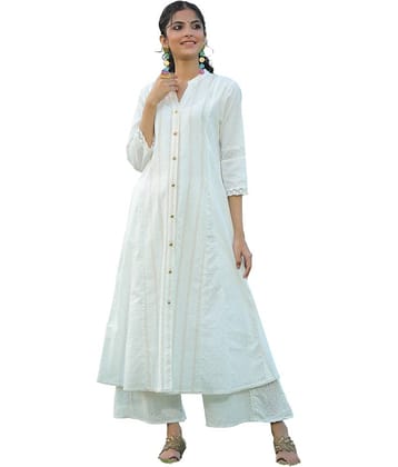 Juniper - Grey Cotton Blend Women's A-line Kurti ( Pack of 1 )