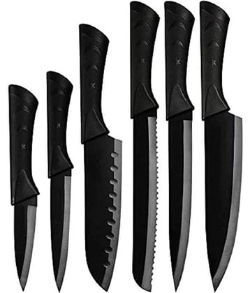 GKBOSS - Black Stainless Steel Chef Knife ( Pack of 6 )