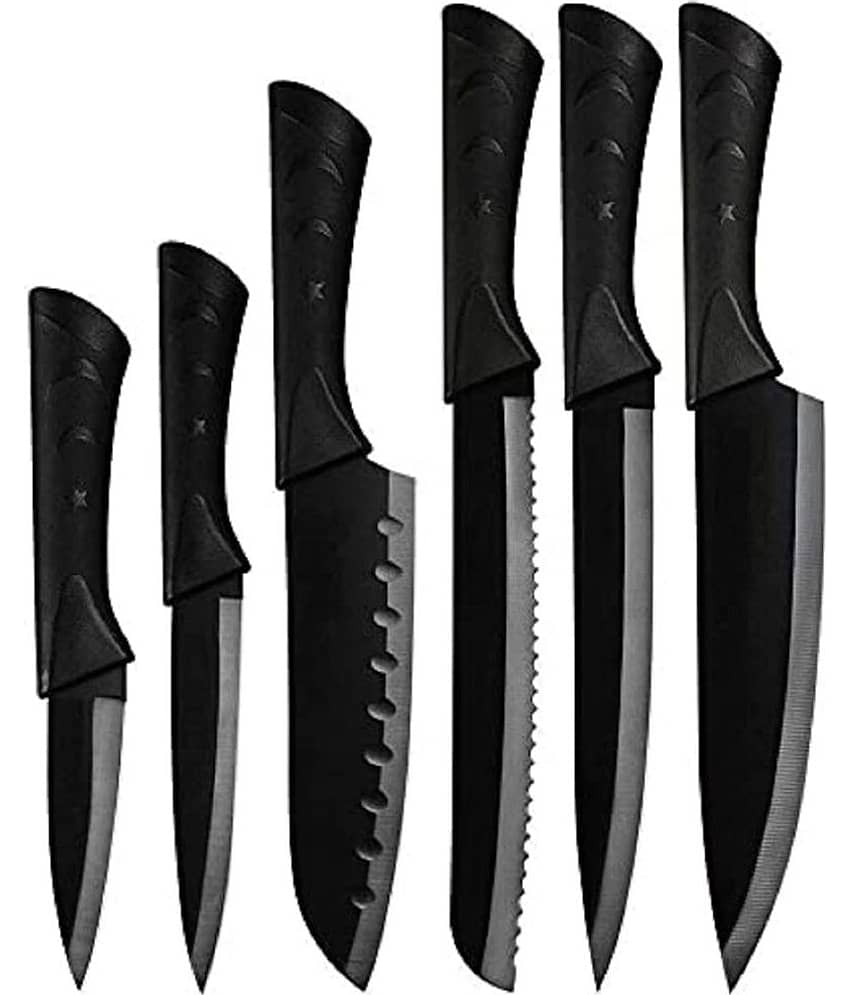 GKBOSS - Black Stainless Steel Chef Knife ( Pack of 6 )