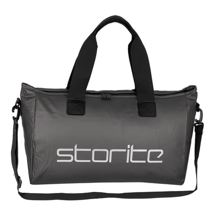 Storite Nylon Luggage Travel Duffle Bag for Women, Shoulder Bag for Women with Wet Pocket Weekender Overnight Luggage Bag, Trendy and Stylish (Shiny Grey)