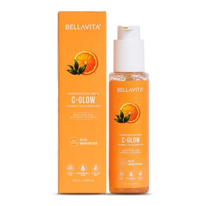 BELLAVITA C-Glow Vitamin C Face Wash with CICA & Green Tea | Bright & Glowing Skin | Reducing Dullness | All Skin Types | pH Balanced | Brightening Formula for Men and Women | 100 ml BELLAVITA C-Glow Vitamin C Face Wash with CICA & Green Tea | Bright & G BELLAVITA C-Glow Vitamin C Face Wash with CICA & Green Tea | Bright & Glowing Skin | Reducing Dullness | All Skin Types | pH Balanced | Brightening Formula for Men and Women | 100 ml BELLAVITA C-Glow Vitamin C Face Wash with CICA & Green Tea | Bright & G