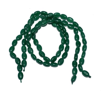 Green Stone Top Quality Natural Smooth Oval Shape Gemstone Onyx Beads, For Jewelry Making. (BWSNTB-043)-1 String of 36 Pieces / 10X5 MM