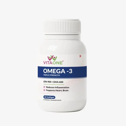 VitaOne Omega-3 Fish Oil Capsules for Heart & Brain Health
