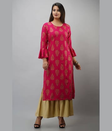 MAUKA - Red Straight Rayon Women's Stitched Salwar Suit ( Pack of 1 )