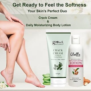 Globus Naturals Skin Nectar Body Care Combo Daily Moisturzing Body Lotion  Crack Cream  Pack of 2