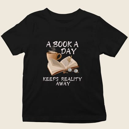 KIDS TEE A BOOK A DAY-Black / 0-12 M (20")