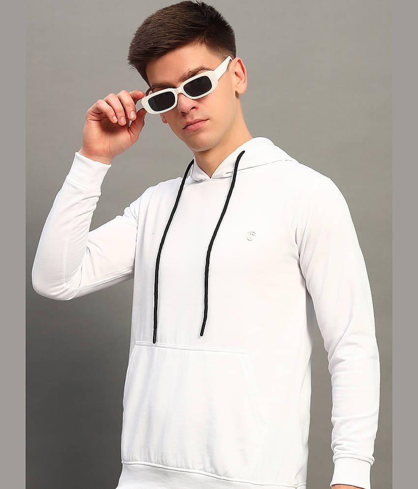 THE CASUALS Cotton Blend Hooded Men's Sweatshirt - White ( Pack of 1 )