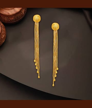 Drashti Collection Golden Ear Chain Earrings ( Pack of 1 )
