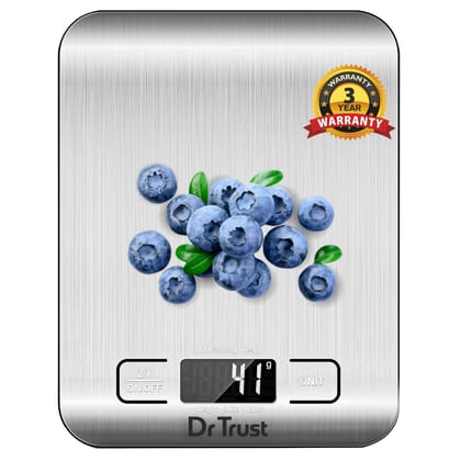 Dr Trust USA Digital Stainless Steel Kitchen Weighing Scale & Food Weight Machine 529 for Kitchen Weighing, Home Baking, Cooking, Weight Management, Health & Fitness Batteries Included