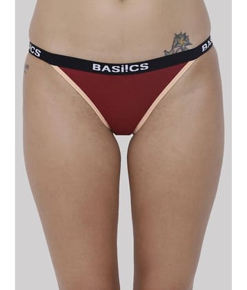 BASIICS By La Intimo Cotton Lycra Solid Women's Crotchless ( Maroon ) BCPBR09