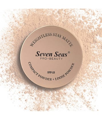 Seven Seas Weightless Stay Matte 2 in 1 Loose Powder & Compact Powder SPF -15 (Banana)