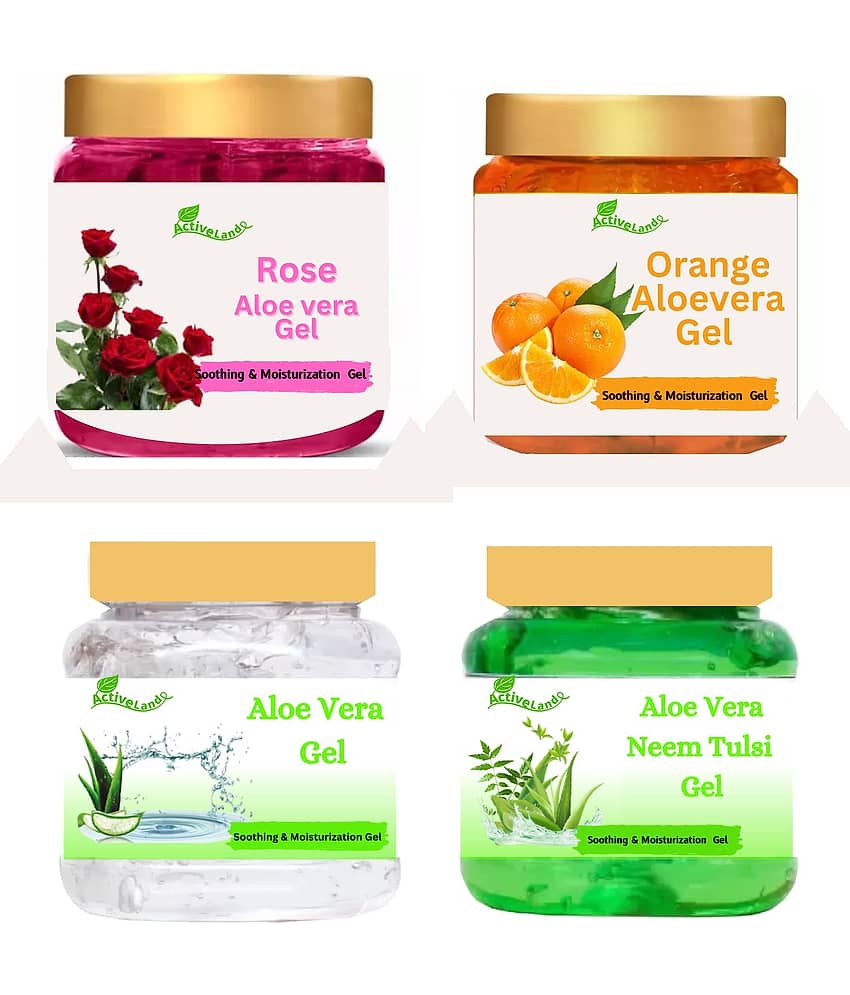 Alovera Green Gel and plain alovera gel and orange gel and Rose gel for skin 100ml