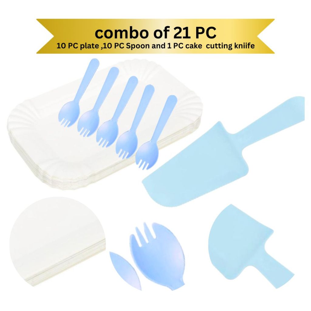 Magic Candle Set Multicolor w/  Blue Knife, Fork & PLate Set - 26PC - Party and Festive Needs | Buy online on ZillyBuy
