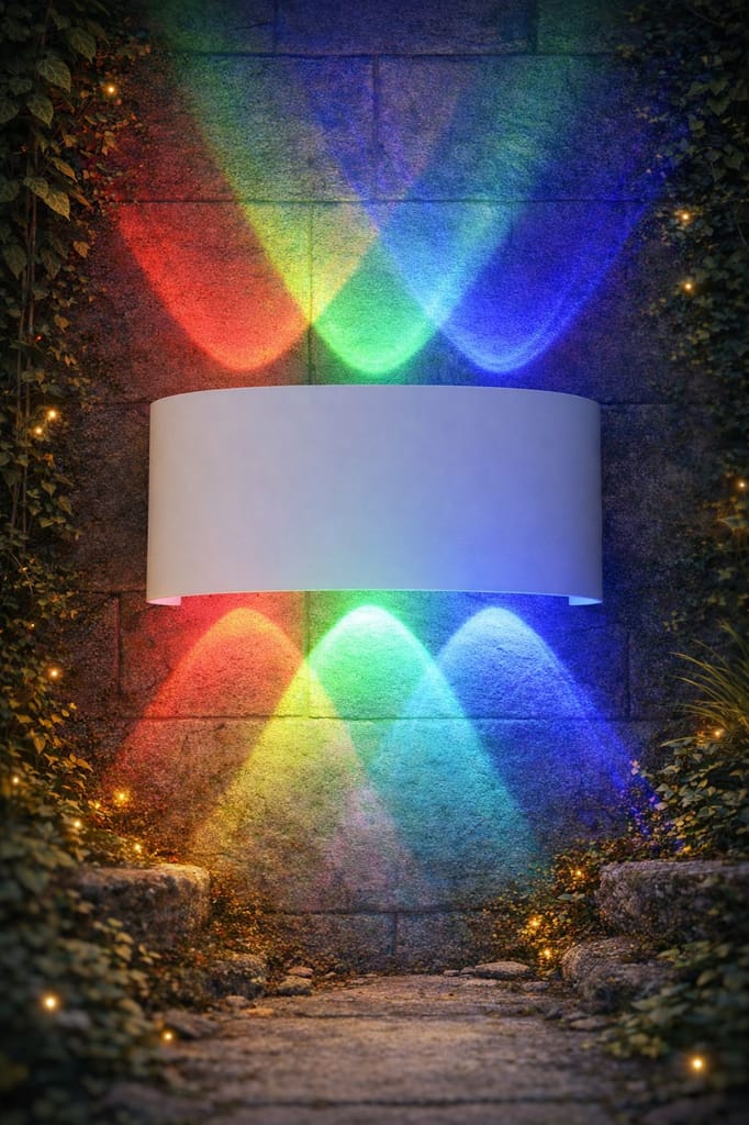 SPARKWORLD 6W RGB Up-Down Aluminum Wall Sconce Shockproof White Indoor LED Light | Colour: Multicolour