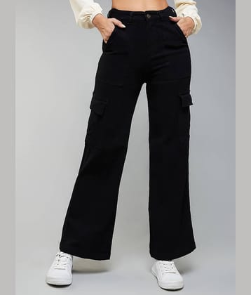 Dolce Crudo - Black Denim Wide Leg Women's Jeans ( Pack of 1 )
