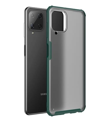 Rugged Frosted Semi Transparent PC Shock Proof Slim Back Case for Samsung Galaxy A22, 6.4 inch, Green
