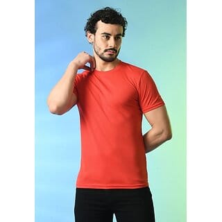 PrintCultr Solid Men Round Neck Polyester Red T-Shirt PrintCultr Solid Men Round Neck Polyester Red T-Shirt
