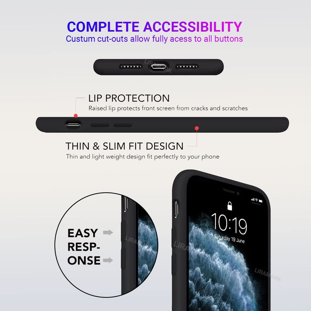 LIRAMARK Liquid Silicone Soft Back Cover Case for Apple iPhone 11