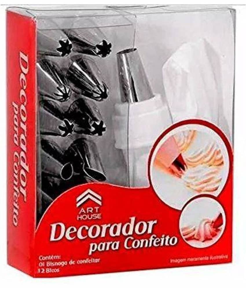 Lucky Traders  12 Piece Cake Decorating Set Frosting Icing Piping Bag Tips With Steel Nozzles. Reusable & Washable