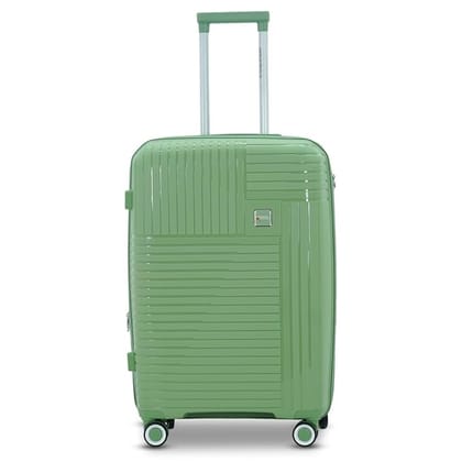 AMERICAN TRAVELLER Touris Travel Trolley Bag | Lightweight Expandable Polypropylene Hard Shell | Large Suitcase with TSA Lock | 8 Lego Wheels | Travel Luggage for Men & Women (28, Green)