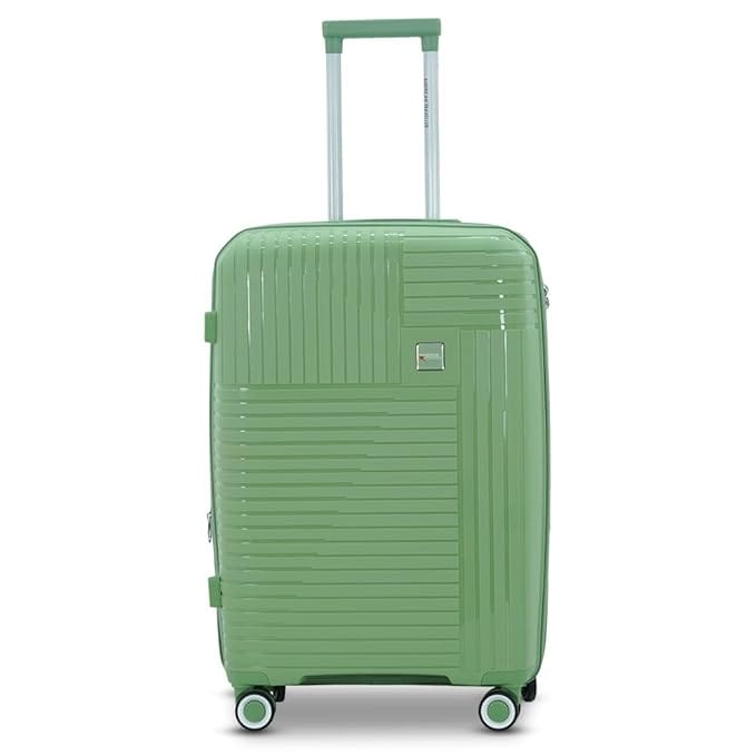 AMERICAN TRAVELLER Touris Travel Trolley Bag | Lightweight Expandable Polypropylene Hard Shell | Large Suitcase with TSA Lock | 8 Lego Wheels | Travel Luggage for Men & Women (28, Green)