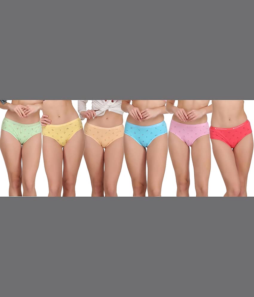 Eve's Beauty Pack of 6 Cotton Women's Briefs ( Multi Color )