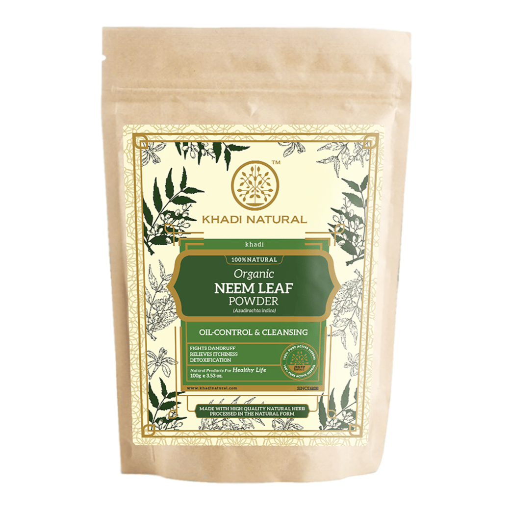 Khadi Natural Organic Neem Leaf Powder For Hair - 100% Natural - 100gm