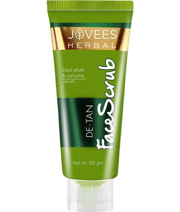 Jovees Herbal Detan Face Scrub With SPF For Removes Tanning For All Skin Type, 100gm (Pack of 1)