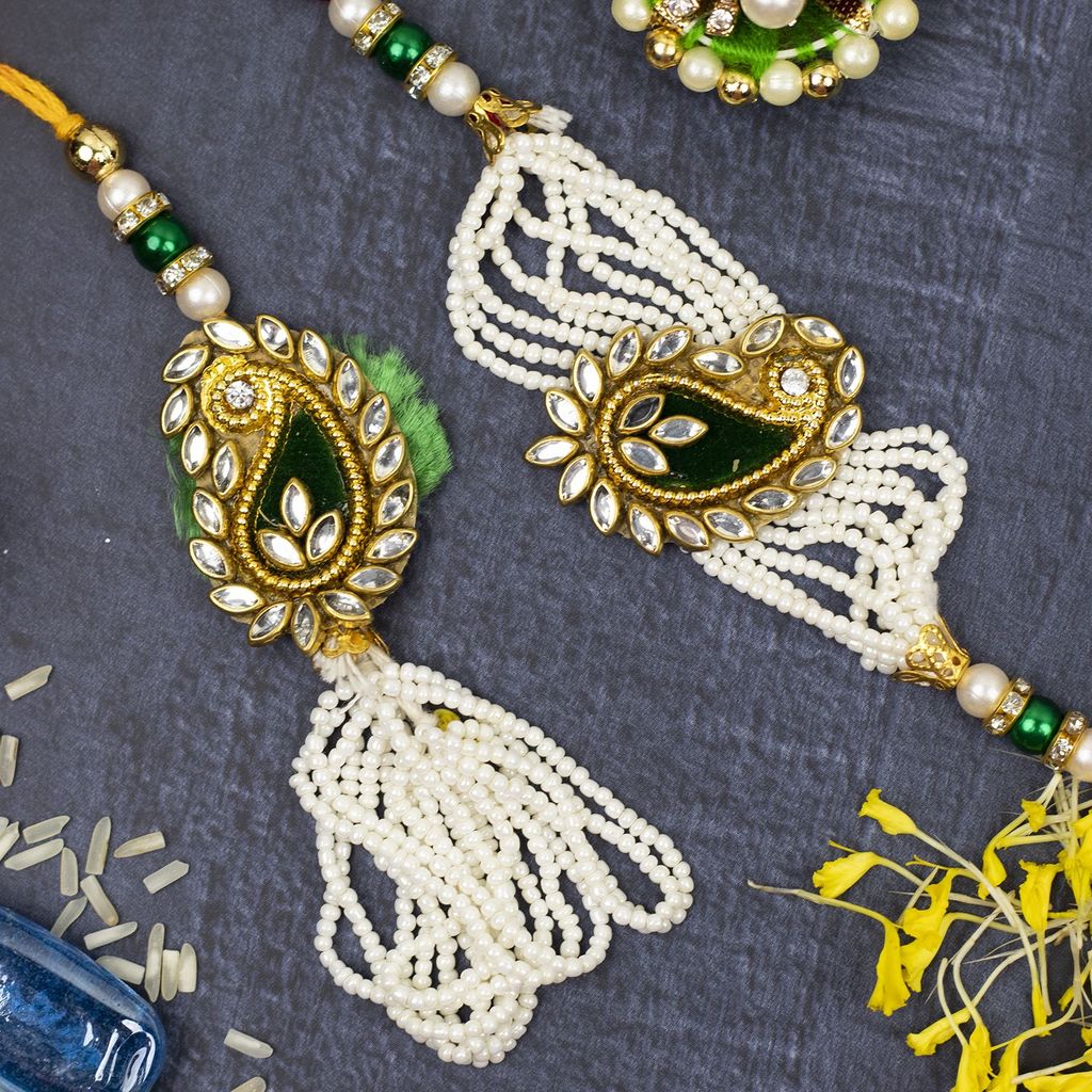 Craftlayout Designer Lumba Rakhi For Brother and Bhabhi, Gift Hamper