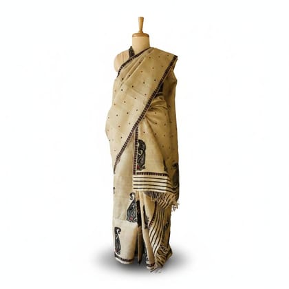 Beige Traditional Ethnic Saree