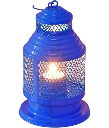 HOMSSY Blue Hanging Metal Tea Light Holder - Pack of 1
