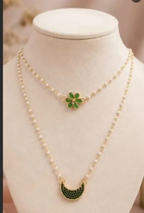 Double Layer Green Pearl Necklace