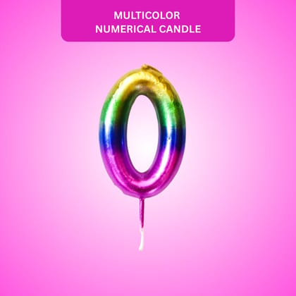 Number 0 Multicolor Candle - 1PC