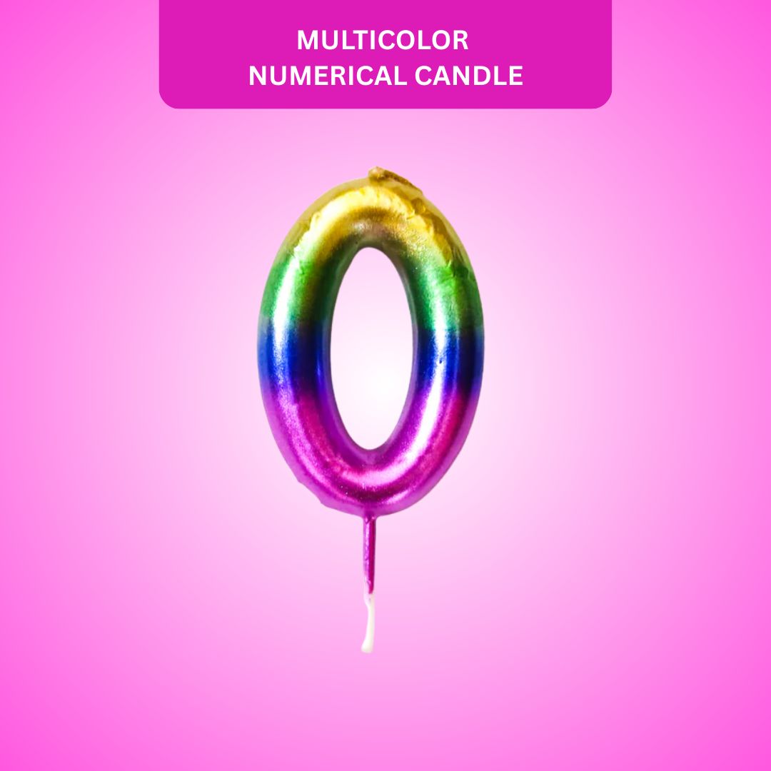 Number 0 Multicolor Candle - 1PC