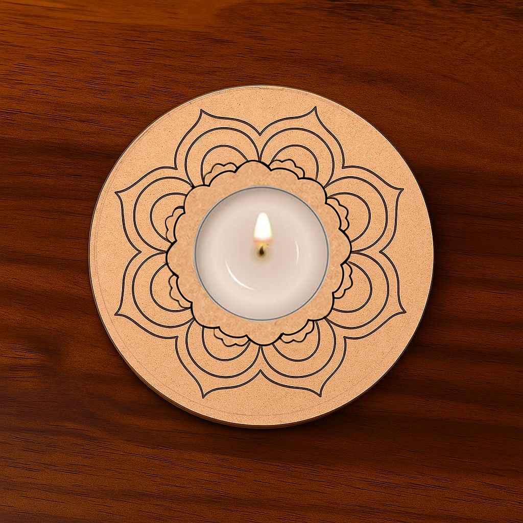 Dbeautify's DIY Mandala Engraved MDF Tealight Holder