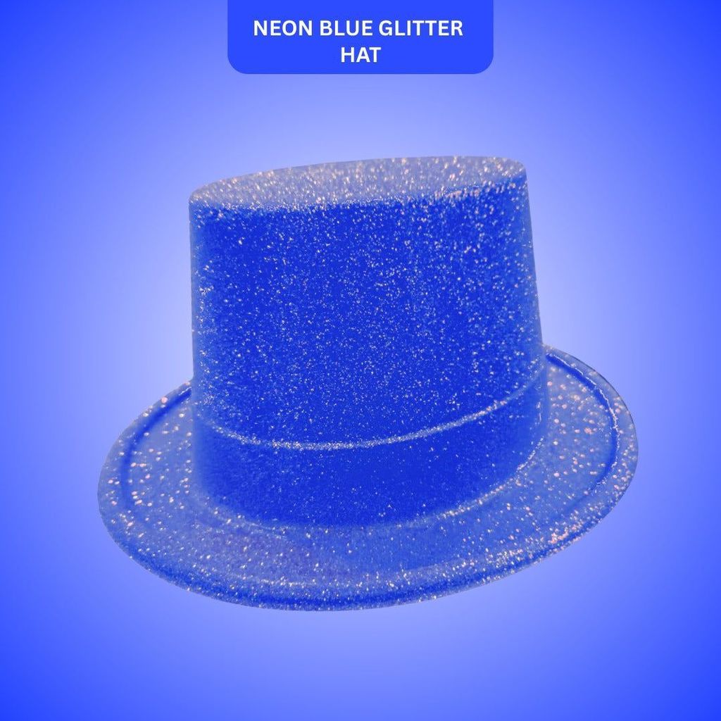Neon Blue Glitter Hat for Adults - 1PC - Party and Festive Needs | Buy online on ZillyBuy