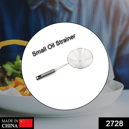 Small Oil Strainer To Get Perfect Fried Food Stuffs Easily Without Any Problem And Damage.