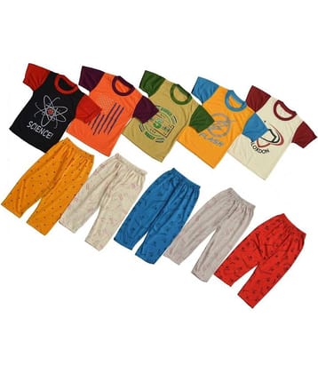 DIAMOND EXPORTER Pack of 10 Boys Cotton T-Shirt & Trackpants Set ( Multicolor )