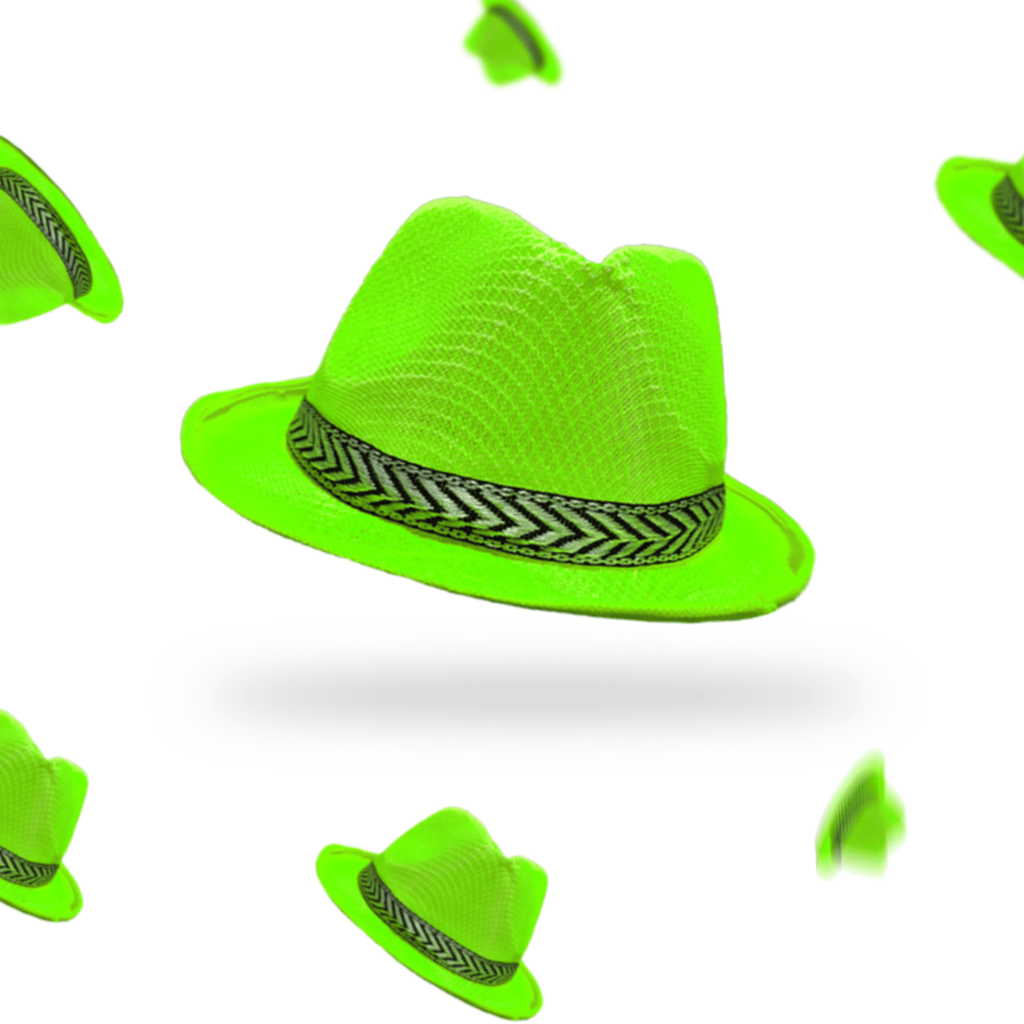 Fedora Hat Neon Green