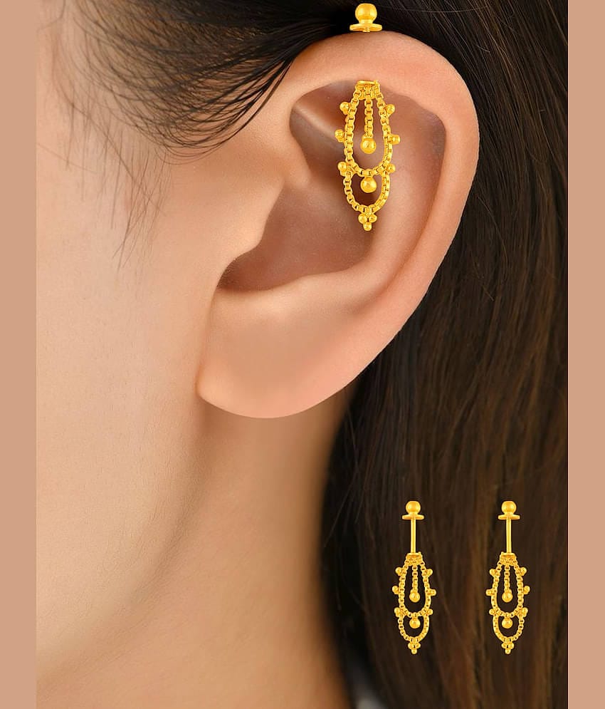 LUV FASHION Golden Threader Earrings ( Pack of 1 )