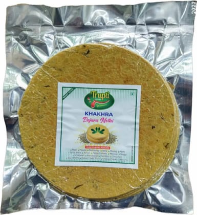 Trupti Udyog Bajara Methi Khakhra (1kg, 6 Pieces) | Pearl Millet & Fenugreek Crisps | Iron Rich Healthy Snack | Gluten Friendly Taste
