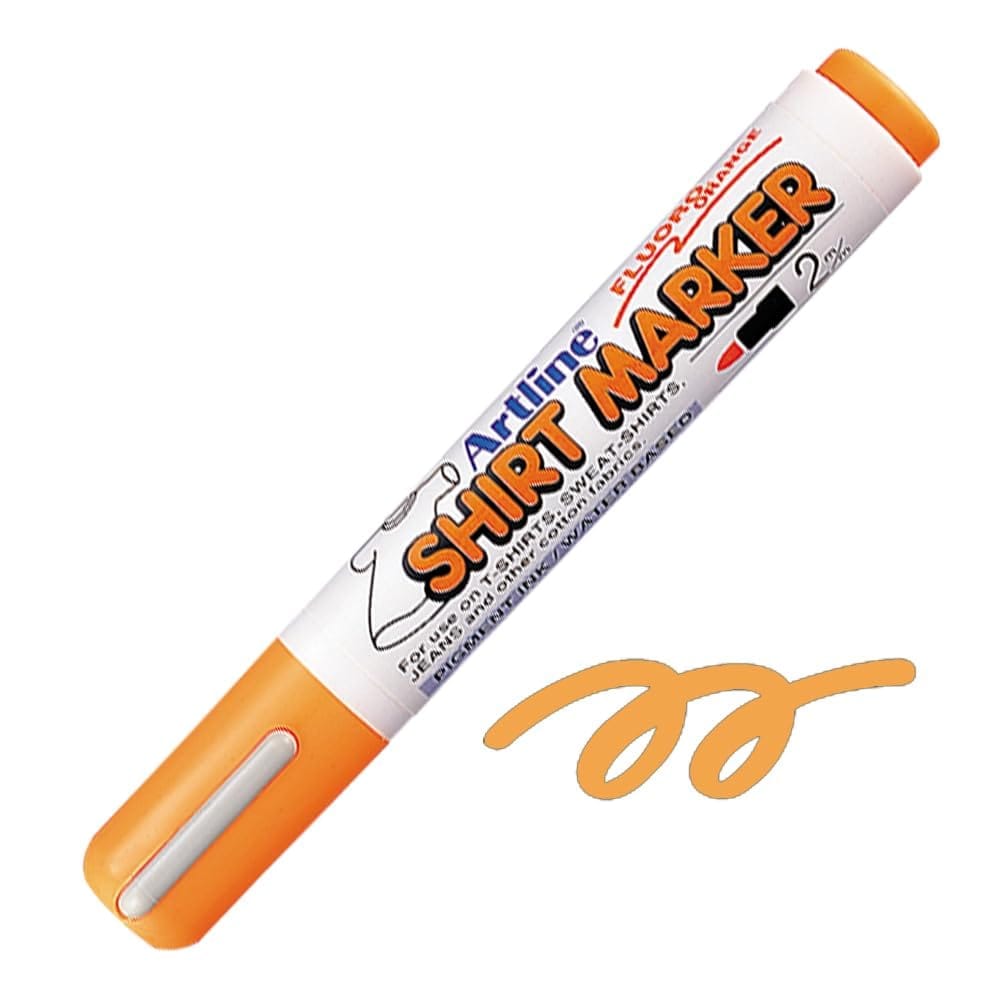 Artline T-Shirt Marker Pack of 12 (Fluro Orange Colours) | For use on T-SHIRTS, SWEAT-SHIRTS, JEANS & other cotton fabrics