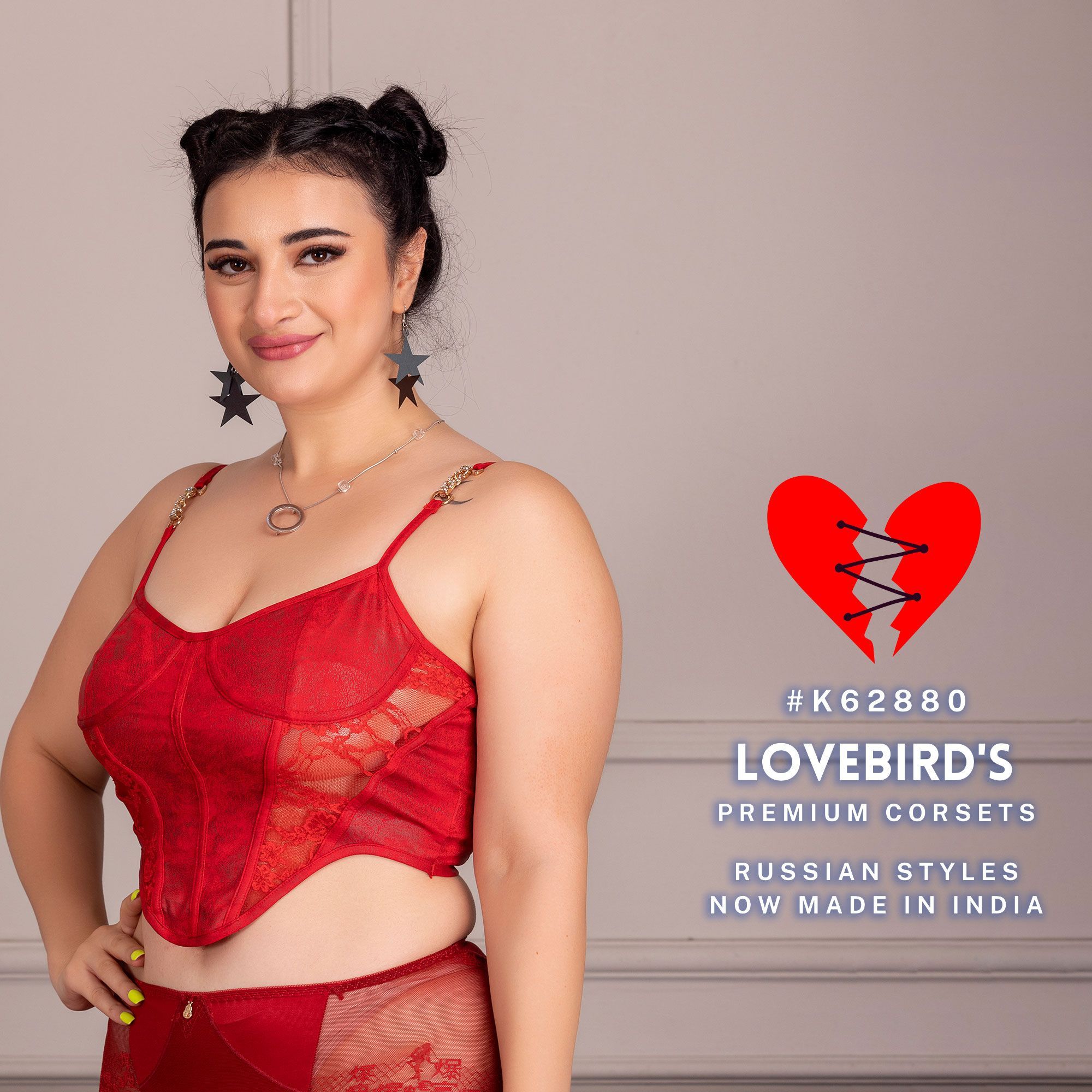 62880 Red Russian Premium Jewel Corset