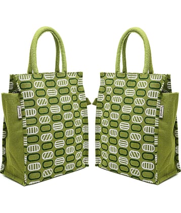 ENSAC Handheld Jute Set of 2 ( Green )
