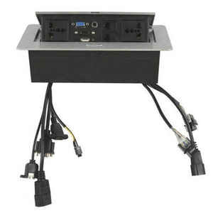 Multifunction Conference Table Connectivity and Data Box Pop Up Box/Cable Cubby with HDMI, VGA, Audio, LAN and Power Ports (Black) Multifunction Conference Table Connectivity and Data Box Pop Up Box/Cable Cubby with HDMI, VGA, Audio, LAN and Power Ports (Black)