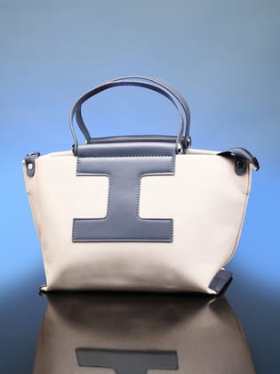 The Riviera-Daze Hand Bag - Aegean Blue & Cream White-Hand Bag