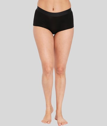 ILRASO Modal Solid Women's Boy Shorts ( Black )