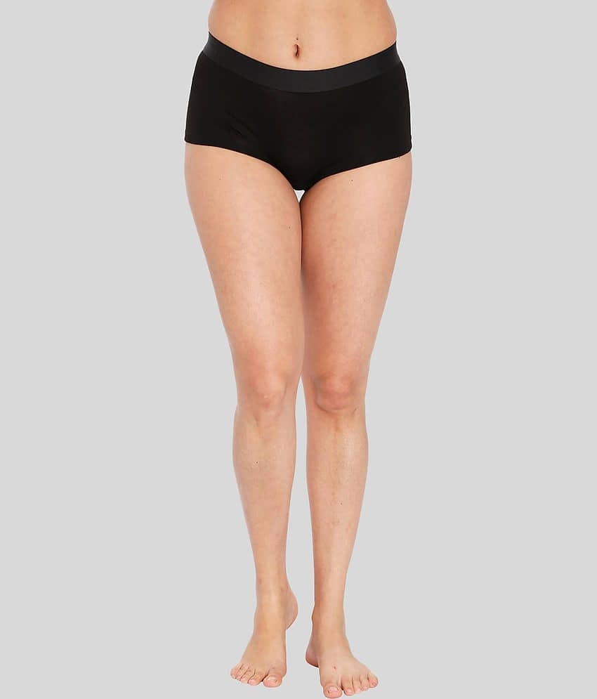 ILRASO Modal Solid Women's Boy Shorts ( Black )